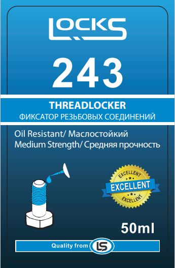 Резьбовой фиксатор средней прочности, 243 50ML (LockS)